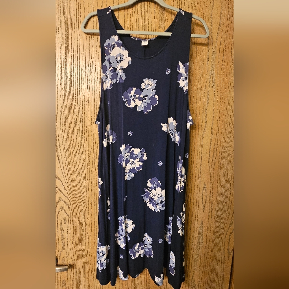 Old Navy Navy Blue Floral Dress